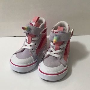 VANS Off The Wall Pink Girls High Top Toddler Unicorn Sneakers NEW NWT Size 6